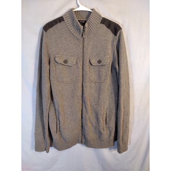 Apt 9 Gray Full Zip Sweater - Picture 1 of 7